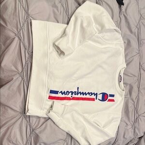 Champion White Crewneck with Bold Logo